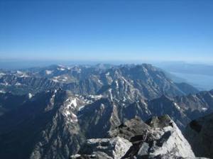 View from the summit of the Grand Teton